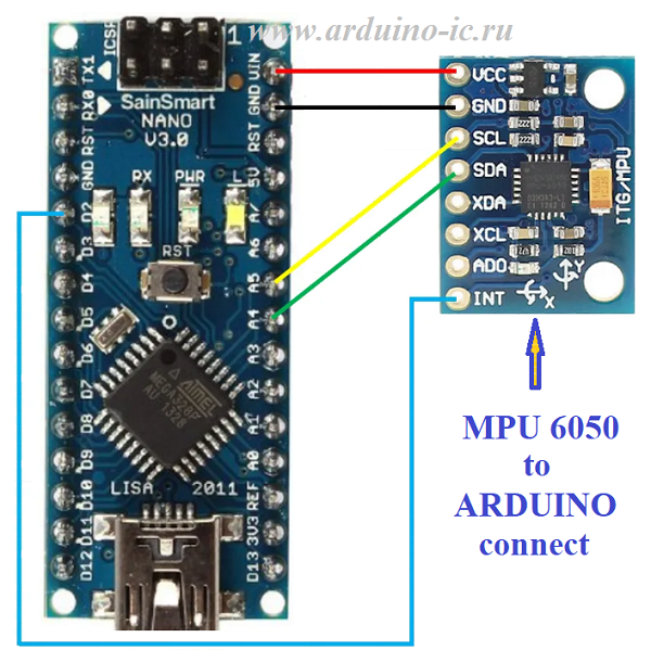 Гироскоп MPU-6050 GY-521 акселерометр